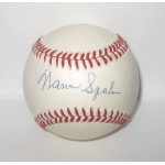Warren Spahn signed National League Baseball JSA Authenticated